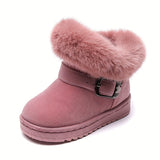 Comfortable Slip On Snow Boots For Girls, Soft And Warm Plus Fleece Boots For Indoor Outdoor Walking, Autumn And Winter