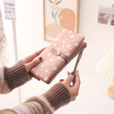 Long Style Wallet, Floral Print, Casual Zippered Folding Coin Purse, Multiple Card Slots, Clutch Handbag
