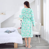 1pc Floral Luxury Bathrobe - Ultra-Absorbent Coral Velvet, Soft Skin-Friendly Loungewear, Cute Long Pajamas with Eye-Catching Print, Stylish Long-Sleeve for Womens Year-Round Comfort