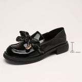 Chic Faux Leather Bowknot Loafers - Comfortable Round Toe Design - Versatile Solid Color Footwear for Everyday Wear