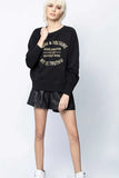 zadig et voltaire 23ss Designer Sweatshirt Fashion New Classic Letter Embroidery Pink Cotton Women Embroidered Pullover Jumper Sweater