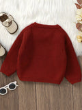 Adorable HOHOHO Embroidered Cable Knit Sweater - Soft, Cozy, and Warm Long Sleeve Top for Toddler and Infant Girls - Perfect for Fall and Winter Season, Casual Daily Wear, and Holiday Gift