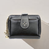 Black Retro Style Short Wallet, Classic Minimalist Clutch Coin Purse, Versatile Credit Card Holder