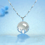 925 Silver Plated Moonstone Antler Pendant Necklace For Women Romantic Wedding Jewelry Gift