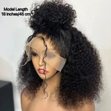 200% Density 13x4 HD Transparent Lace Front Wigs - Unisex Afro Kinky Curly Brazilian Hair Wig for All - High-Quality, Natural-Looking, Soft, and Breathable