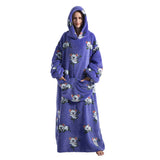 1pc Extra Large Wearable Fleece Blanket Hoodie - Super Warm, Cozy, and Soft with Sleeves, Pockets, and Machine Washable - Contemporary Design for Women and Men