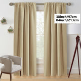 1 Panel Solid Color Heat Insulation Curtain, Rod Pocket Window Treatment For Bedroom Office Kitchen Living Room Study Home Decoration