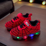 Kids' Glow-In-The-Dark Sneakers - LED Light-Up Running Shoes For Boys & Girls Ages 1-6 | Breathable Mesh With Magic Tape Closure