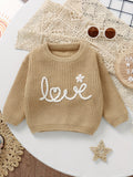 Cute Baby Woolen Top Sweater, Baby Letter Embroidered Letter Fashion Warm Pullover