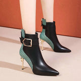 Autumn And Winter New European Fashion Short Pointed Back Zipper Stiletto High Heel Boots Women Kq8