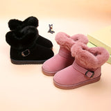 Comfortable Slip On Snow Boots For Girls, Soft And Warm Plus Fleece Boots For Indoor Outdoor Walking, Autumn And Winter