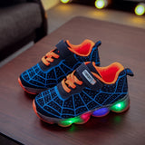 Vibrant Spider Net Low Top Mesh Sneakers - Breathable Lightweight Running Shoes for Boys - Perfect for Spring and Autumn with Reflective Light Accents