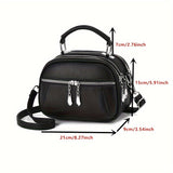 Chic Faux Leather Mini Crossbody Bag – Stylish Solid Color, Secure Zipper, Versatile Shoulder Bag & Elegant Coin Purse