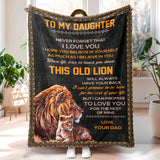 1pc Daughter Blanket From Dad, Birthday Gifts For Daughter From Dad, Adult Daughter Lion Throw Blanket, To My Daughter Lion Blanket Gifts From Dad (Lion, 50X60in)