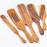 5-Piece Premium Wooden Spatula Cookware Set - Ergonomic, Heat-Resistant, Non-Stick Friendly, Easy to Clean Wooden Cooking Utensils for Kitchen Essentials