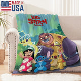 Disney Lilo & Stitch 626 Movies Blanket 51*41in Microfiber Lilo & Stitch 626 Movies Cartoon Movie Emotions Characters Theme Blanket -Ideal Movie Theme Gift Decoration For Home Living Room Bed Couch Disney Pixar License