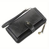 Black Retro Style Short Wallet, Classic Minimalist Clutch Coin Purse, Versatile Credit Card Holder