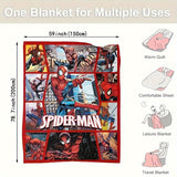 1pc Cozy Marvel Spider-Man Flannel Throw Blanket - Soft, Warm, and Charming for Couch, Bed, Office - All-Season Versatile Gift with Charming Style and Perfect Size of 60x80 Inch by Ume