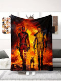 Deadpool & Wolverine Marvel Movie-Inspired Flannel Throw Blanket - Soft, Cozy, And Versatile For Couch, Bed, Office, Or Travel