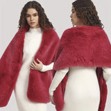 Luxurious Faux Fur Shawl - Luxurious Widening Design, Exquisitely Elegant Style, Rich Solid Color, Exceptionally Warm and Cozy, Thick and Plush Texture - Versatile Scarf for Formal Banquet and Wedding Occasions, Ideal for Outdoor Party and Social Events,