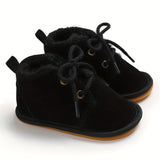 Adorable Baby Girls Soft Warm Furry Boots - Premium Lace-Up Design for Indoor/Outdoor Play - Cozy Winter Wear, Perfect for Autumn & Winter - Stylish and Versatile