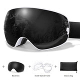 Anti-Fog Ski Goggles with Protection, Interchangeable Lens & Carrying Bag - Perfect for Snowboarding, Skating & Outdoor Adventures