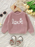 Cute Baby Woolen Top Sweater, Baby Letter Embroidered Letter Fashion Warm Pullover