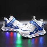 LED Light Mesh Sneakers - Ultra-Lightweight Low Top Design with Advanced Breathable Mesh Upper, Superior Shock-Absorbing Technology, and High-Performance Running Shoes - Perfect for Active Boys, Suitable for Year-Round Wear, Fashionably Trendy and Cool De