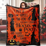 1 Pc Witch Blanket Halloween Throw Blankets For Women Witch Flannel Fleece Blankets For Couch Sofa Bed Chair Decor Halloween Decorations Blanket 60x80in, Soft Flannel Throw Blanket