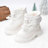 Girls Soft-soled Anti-slip Drawstring Fleece Outdoor Snow Boots For Winter