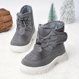 Girls Soft-soled Anti-slip Drawstring Fleece Outdoor Snow Boots For Winter