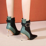 Autumn And Winter New European Fashion Short Pointed Back Zipper Stiletto High Heel Boots Women Kq8