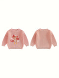 Toddler Baby Boy Girl Thanksgiving Outfits Long Sleeve Turkey Print Crewneck Knit Pullover Sweater Fall Winter Warm Clothes