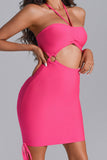 goosudu Antinea Hot Pink Cutout Mini Dress