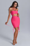 goosudu Antinea Hot Pink Cutout Mini Dress