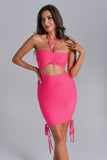 goosudu Antinea Hot Pink Cutout Mini Dress