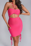 goosudu Antinea Hot Pink Cutout Mini Dress