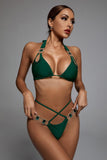 goosudu Crystal Diamond Bikini - Green