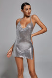 goosudu Brett Diamante Mesh Mini Dress