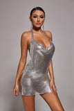 goosudu Brett Diamante Mesh Mini Dress