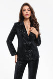 goosudu Buffy Black Sequins Blazers Set