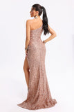 goosudu Constance Sequins Side Slit Maxi Dress