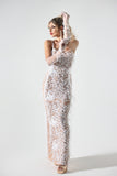 goosudu Wenda Feather Sequin Maxi Dress