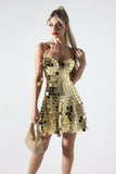 goosudu Kimberley Metallic Mirror Mini Dress