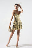 goosudu Kimberley Metallic Mirror Mini Dress