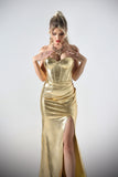 goosudu Xerca Metallic Tube Maxi Dress