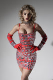 goosudu Lynn Diamante Mini Bandage Dress