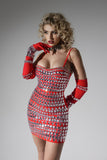 goosudu Lynn Diamante Mini Bandage Dress