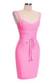 goosudu Bodycon Bandage Mini Dress - Pink