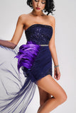 goosudu Kuka Strapless Sequin Mini Dress